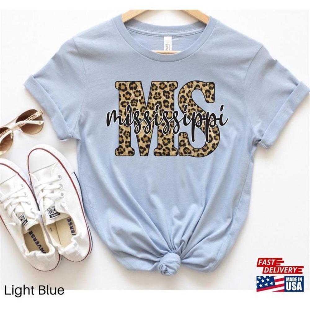 Mississippi Leopard Print Shirt College Game Day Tshirt Unisex